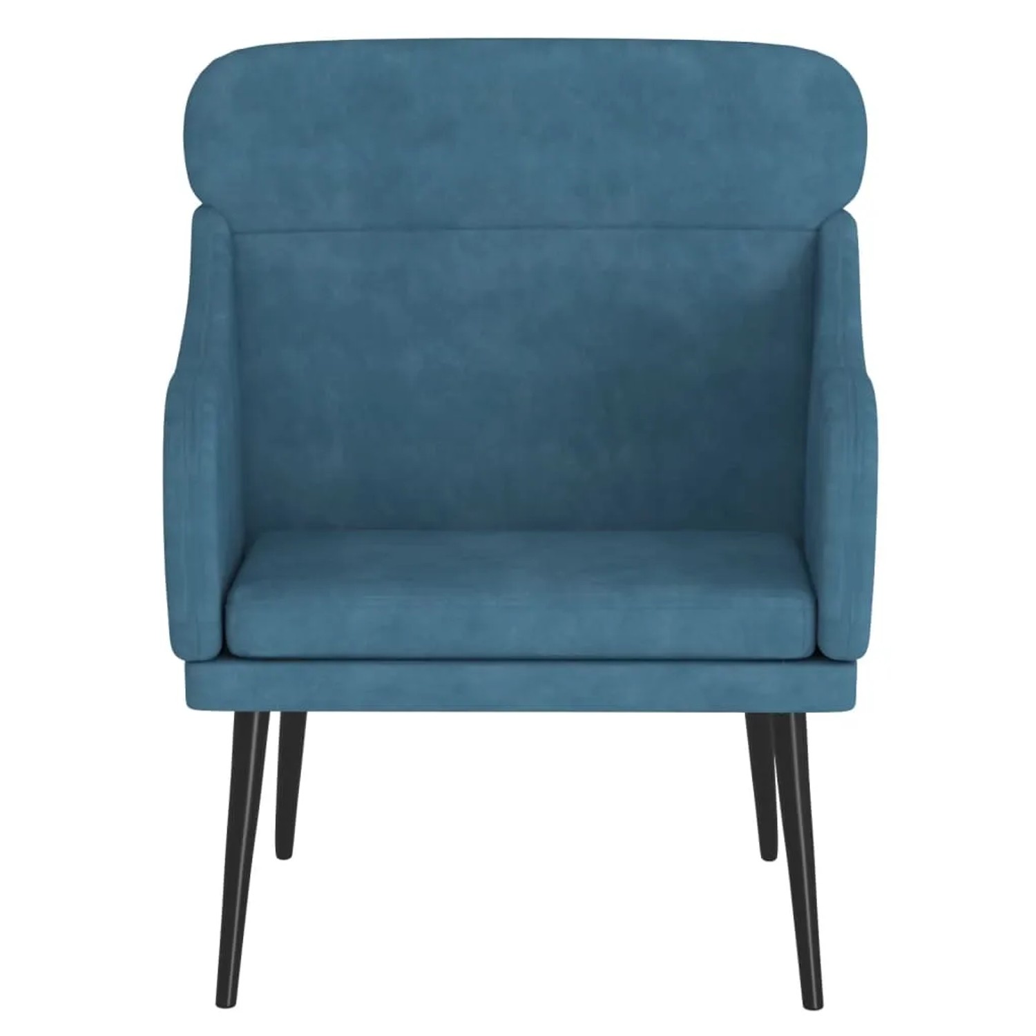 Blauer Samt Sessel (63x76x80 cm) von vidaXL. Bequemer Relaxsessel mit Metallgestell.