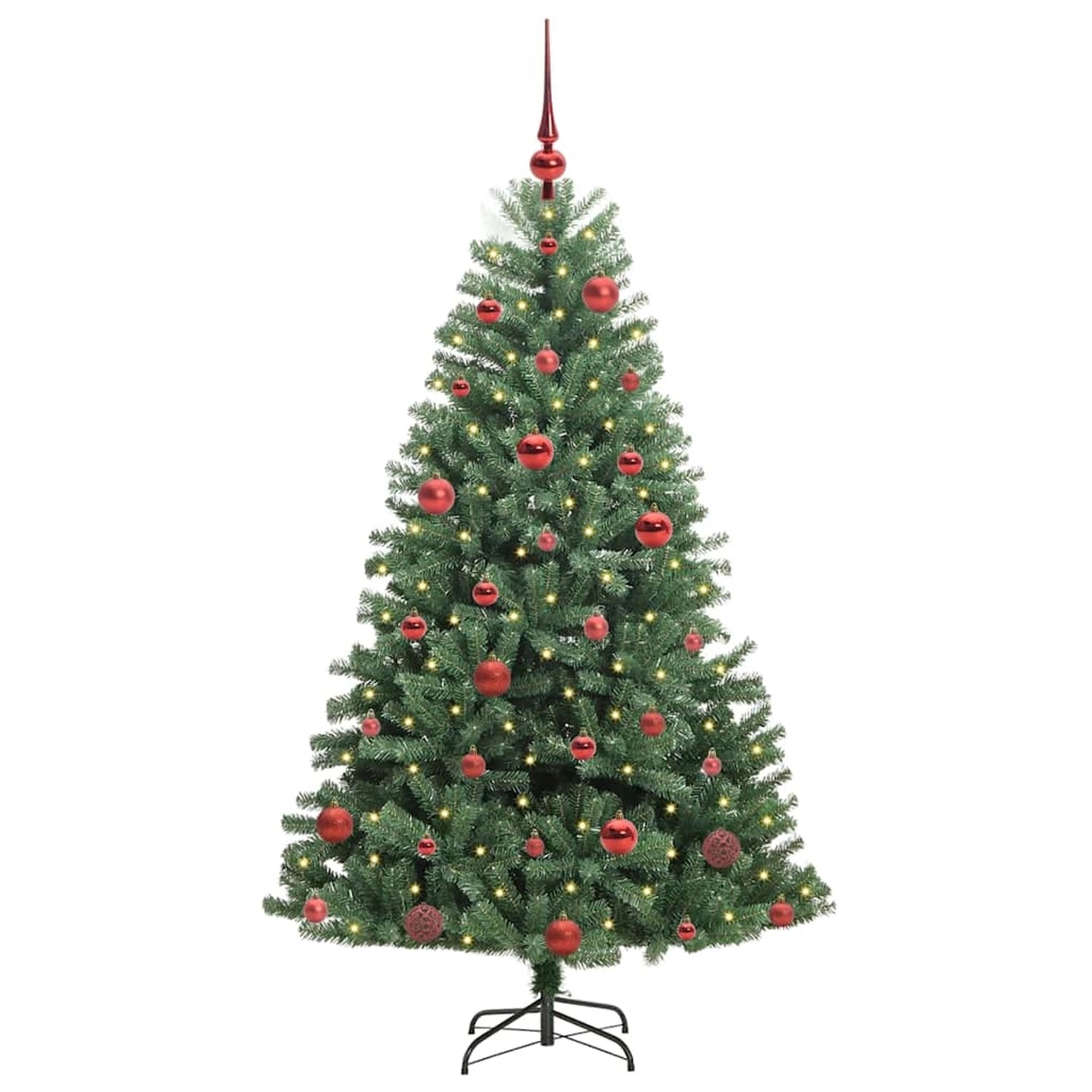 vidaXL Künstlicher Klappbarer Weihnachtsbaum mit 150 LEDs Grün 150 cm 3395478