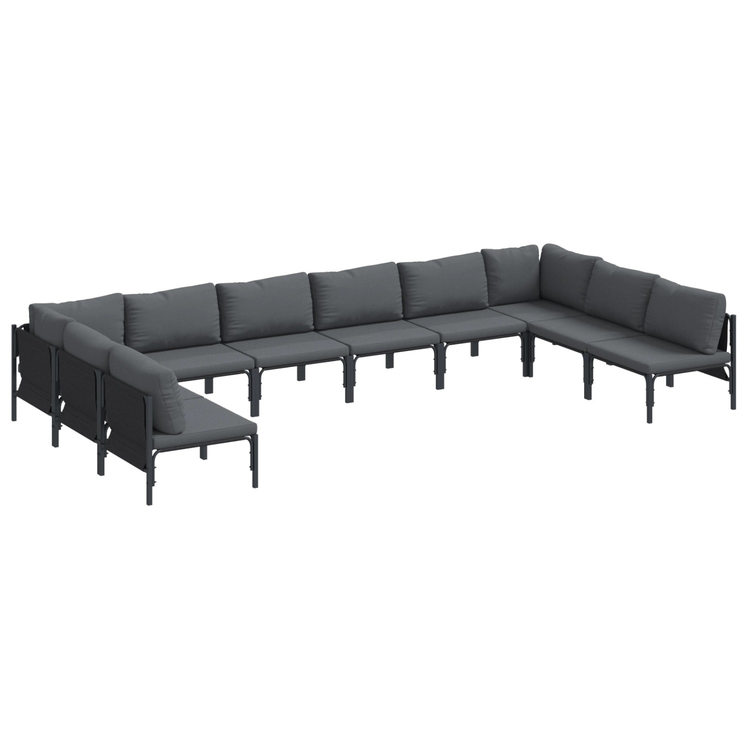 vidaXL Garten-Sofa-Set 10-Tlg Anthrazit Stahl 3379012 günstig online kaufen