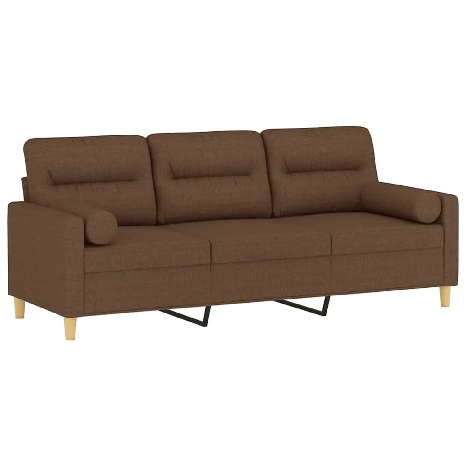 vidaXL 3-Sitzer-Sofa mit Zierkissen Braun 180 cm Stoff 3200832 günstig online kaufen