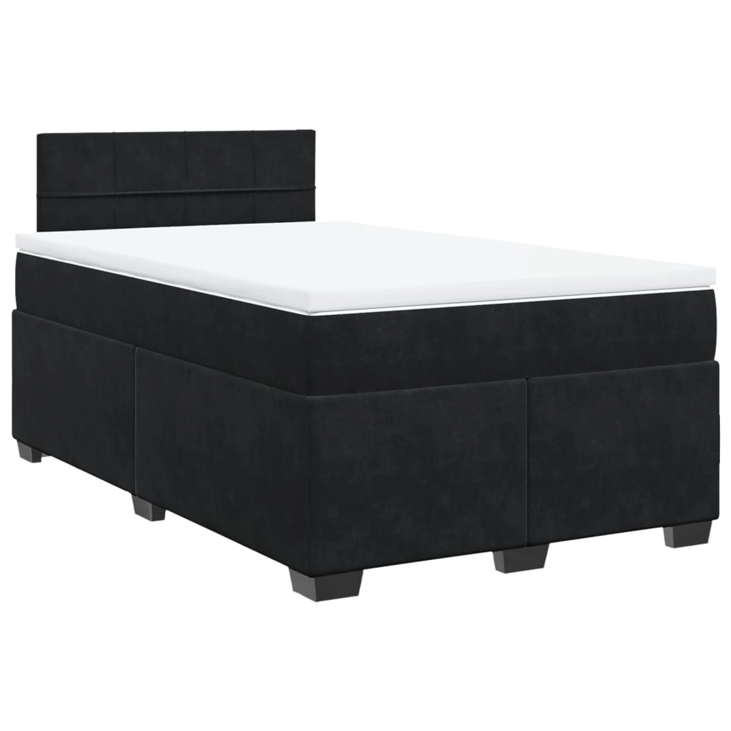 vidaXL Boxspringbett mit Matratze Schwarz 120x200 cm Samt2103048 günstig online kaufen