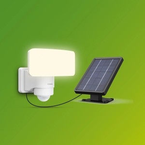 Philips Tylus Solar-Wegeleuchte, 5000 K, 1000 lm, weiße Solarleuchte mit Bewegungsmelder und Solarpanel.