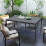 Outsunny Gartentisch mit Lamellendesign für 6 Personen, pflegeleicht und aus Aluminium.