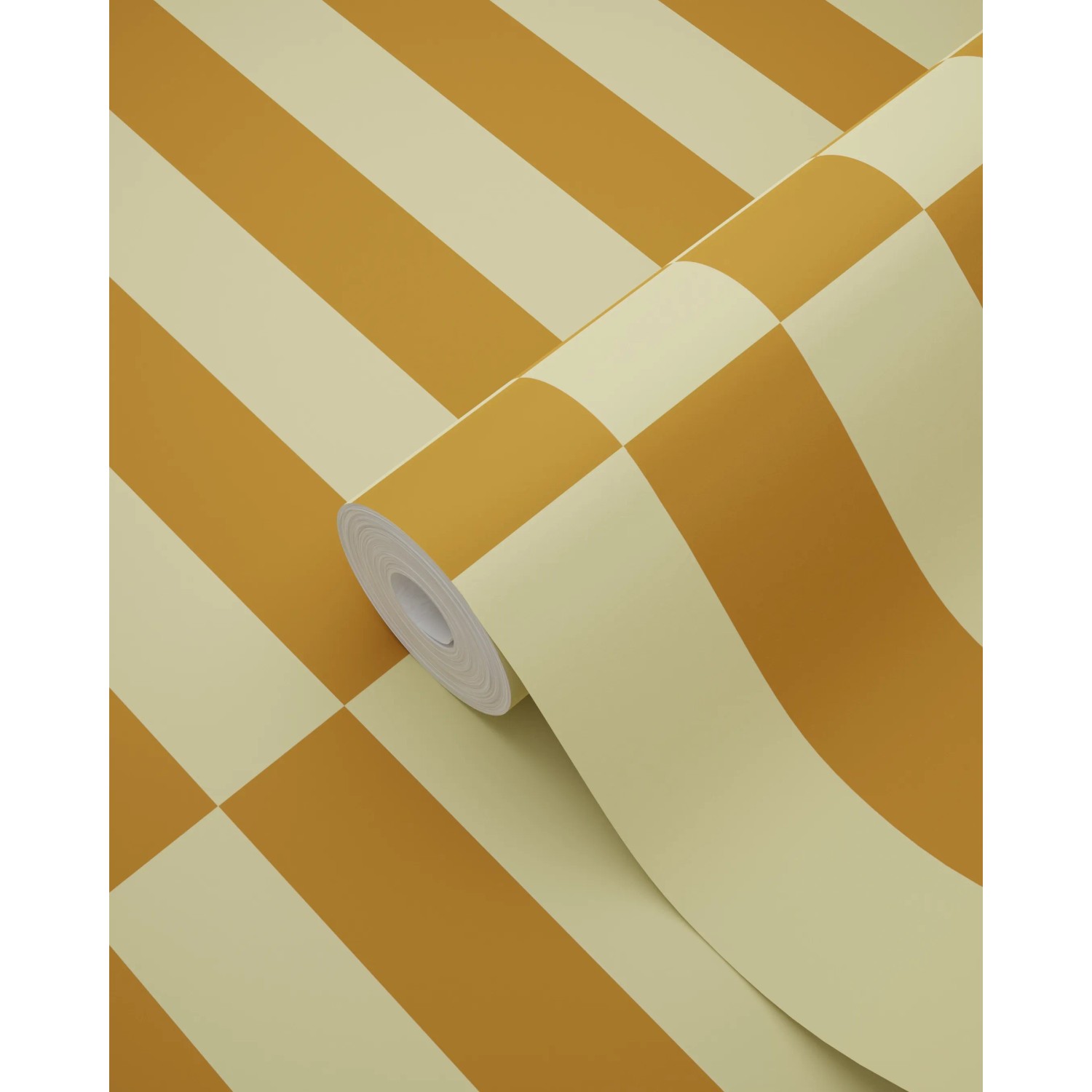 ESTAhome Vliestapete mit diagonalen Streifen in Braun und Sandbeige. Rolle der dekorativen Tapete mit Muster.
