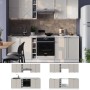 Vicco Fame-Line Küchenzeile in GrauBeige/Weiß, 235 cm breit, ohne Arbeitsplatte.