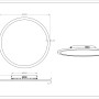Technische Zeichnung der titanfarbigen Trio Deckenlampe Yuma, Ø 40 cm, mit Maßangaben.