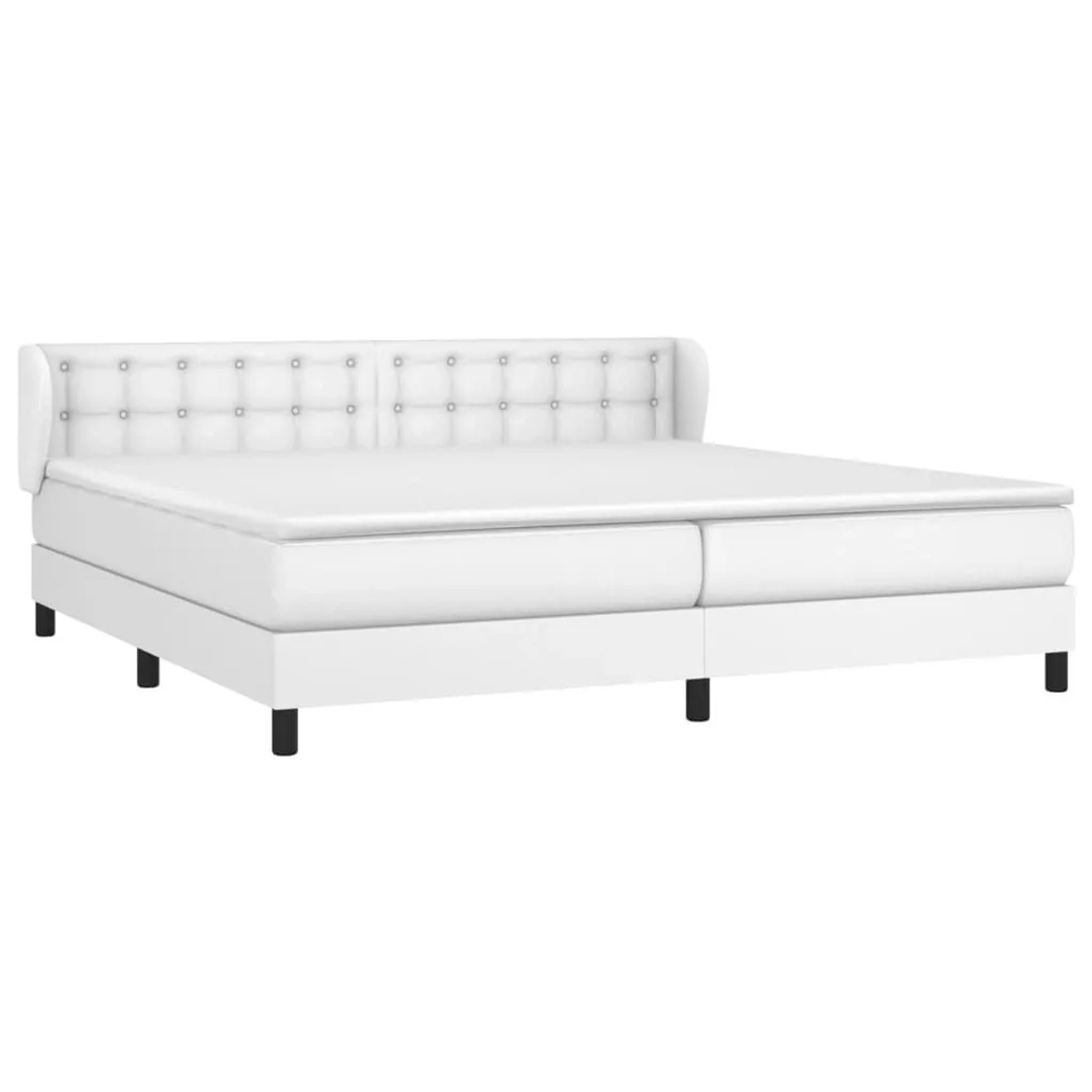 vidaXL Boxspringbett mit Matratze Weiß 200x200 cm Kunstleder 3127332 günstig online kaufen