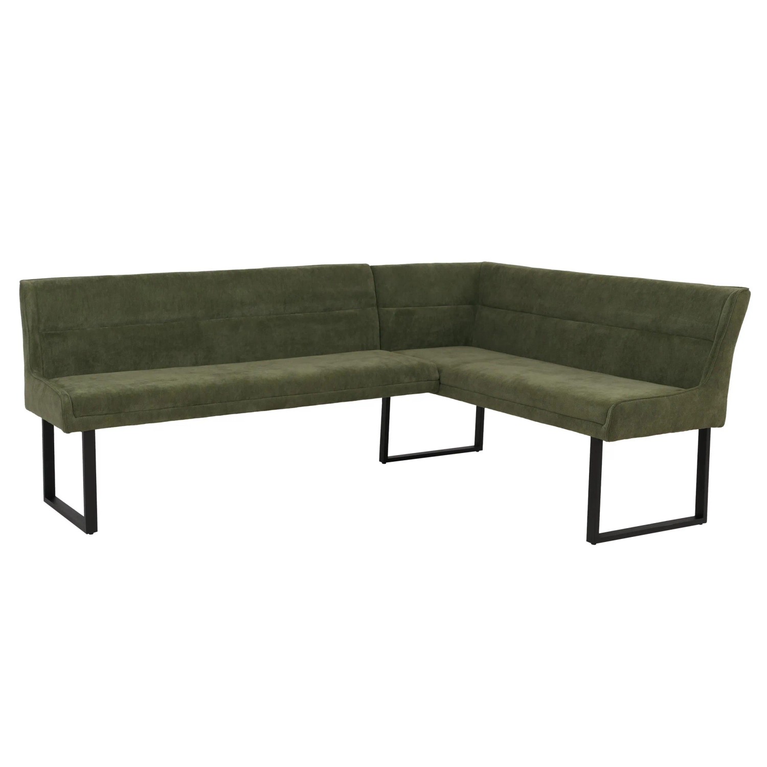 Mcw Eckbank O81 Öko-Tex Chenille Stoff/Textil Metall 210x159cm Grün