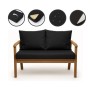 Schwarzes Setgarden Bankkissen-Set für 2-Sitzer Gartenbank, 100x60 + 2x50x56 cm.