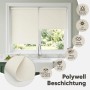 Beige Verdunkelungsrollos (70x130cm) ohne Bohren von Sekey am Fenster.