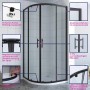 Aquabatos Viertelkreis-Duschkabine 80x80x195 cm mit schwarzmattem Aluminiumrahmen, 6 mm ESG Sicherheitsglas und Schiebetür.