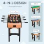 HOMCOM 4-in-1 Multispieltisch aus MDF mit Tischfußball, Billard, Tischtennis und Airhockey.