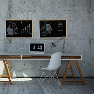 Relaxdays Kreidetafel mit Holzrahmen Kiefernholz Schwarz Abwischbar 40 cm x 60 cm