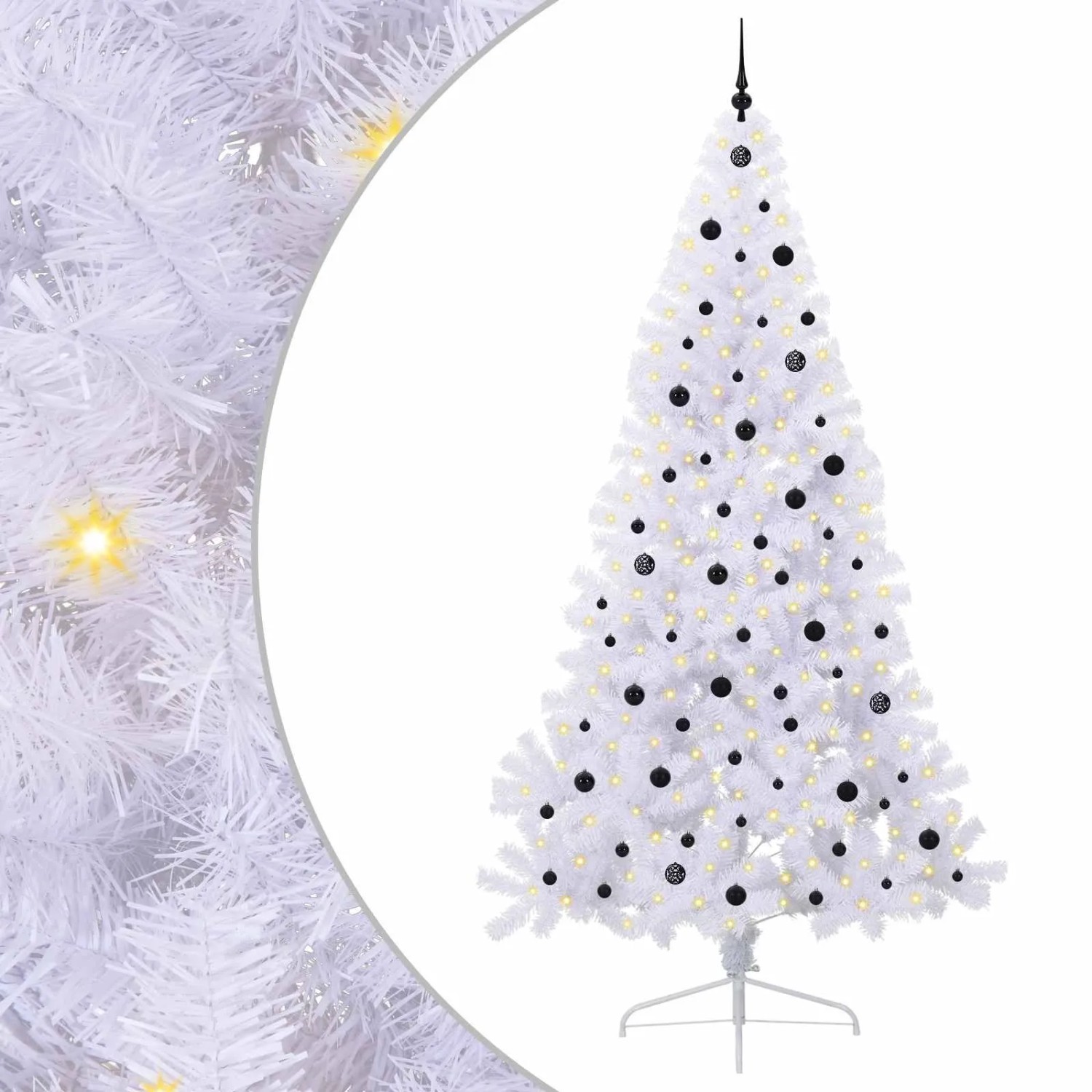 vidaXL Künstlicher Weihnachtsbaum Weiß 240 cm PVC und Stahl 3426835