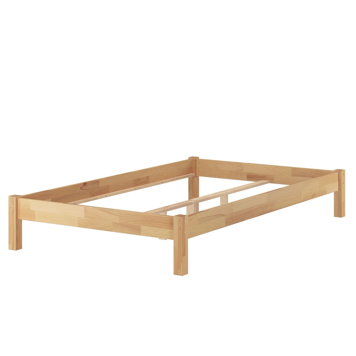 Erst-Holz Stabiles Holzbett ohne Kopfteil 120 x 200 cm Massiv Buchenholz Futon Modell 84 ohne Zubehör