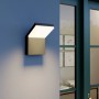 Moderne, schwarze Arcchio LED Außenwandleuchte Yolena aus Aluminium, 1-flammig.