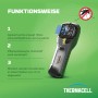 Abbildung des Thermacell Mückenabwehr Proactive Handgeräts und seiner Funktionsweise.