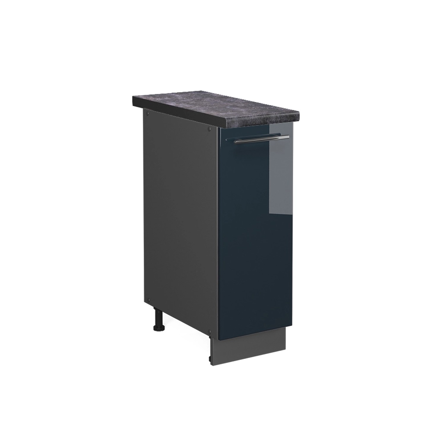 Vicco Apothekerschrank Fame-Line Dunkelblau Hochglanz/Anthrazit 30 cm AP Anthrazit