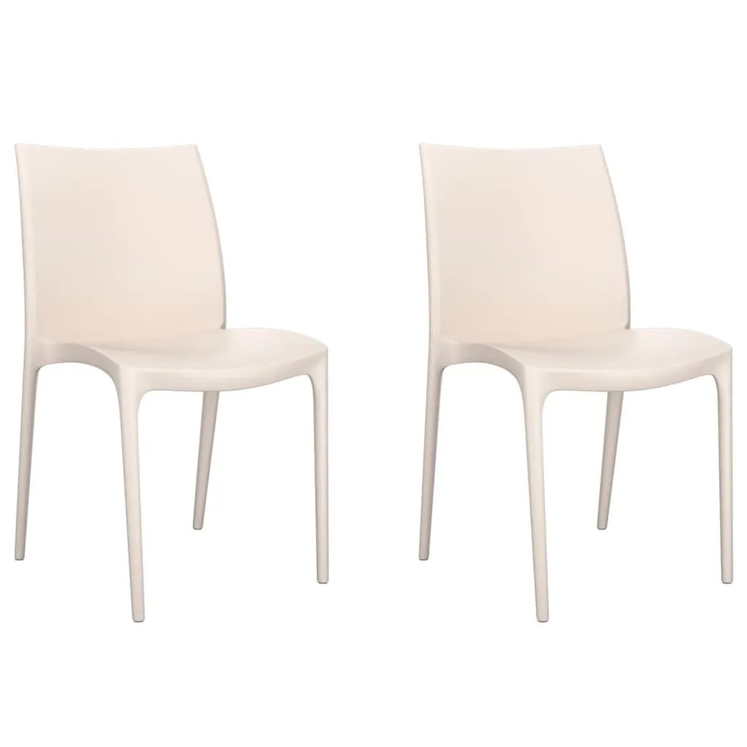 Furnicato Gartenstühle 2 Stk Creme 50x46x80 Cm Polypropylen