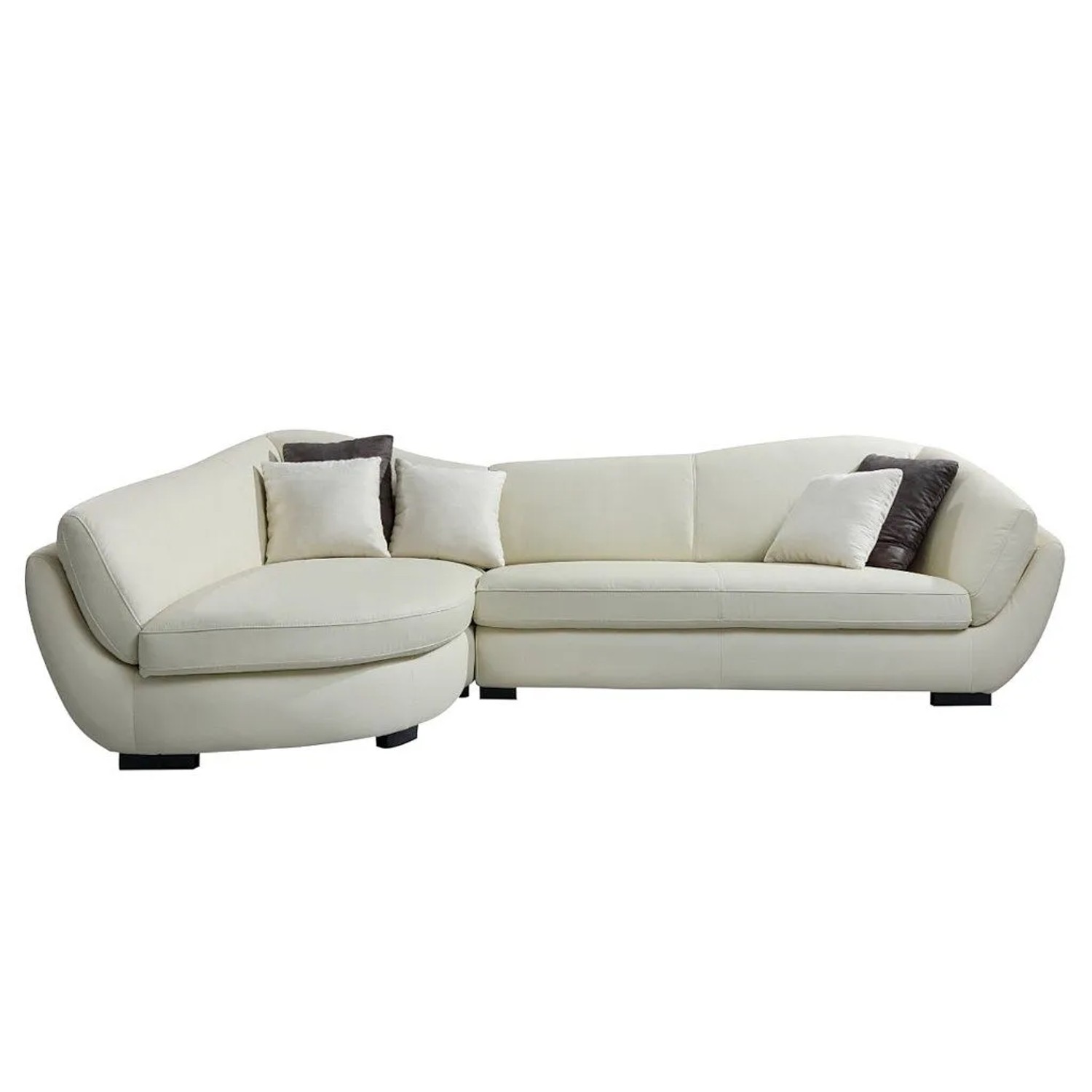 Vente-unique Sofa Ohne Schlafmöglichkeit Caipi Elfenbeinfarben 285 cm