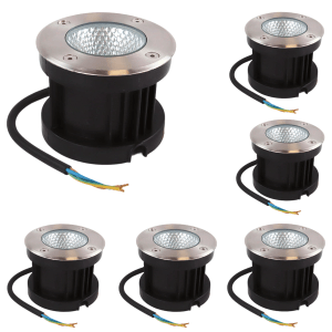 ENOVALITE LED Gartenstrahler 6er Set, warmweiß, IP67, für Bodeneinbau. Spots für Gartenbeleuchtung.
