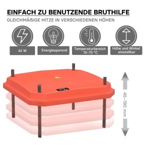 Fudajo Küken-Wärmeplatte 40X40Cm 42W Heizplatte Temperaturregler Kükenaufzucht