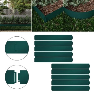 OK-Living Rasenkante, 10 Elemente, grün, 100x18cm, zur Beetbegrenzung und Gartengestaltung.