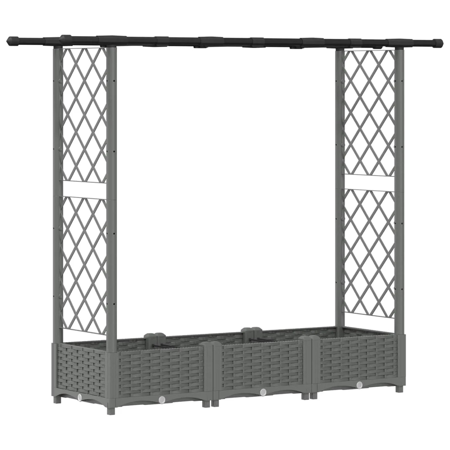 vidaXL Hochbeet mit Rankgitter und Dach Hellgrau 164 x 40 x 123 cm PP 42032588