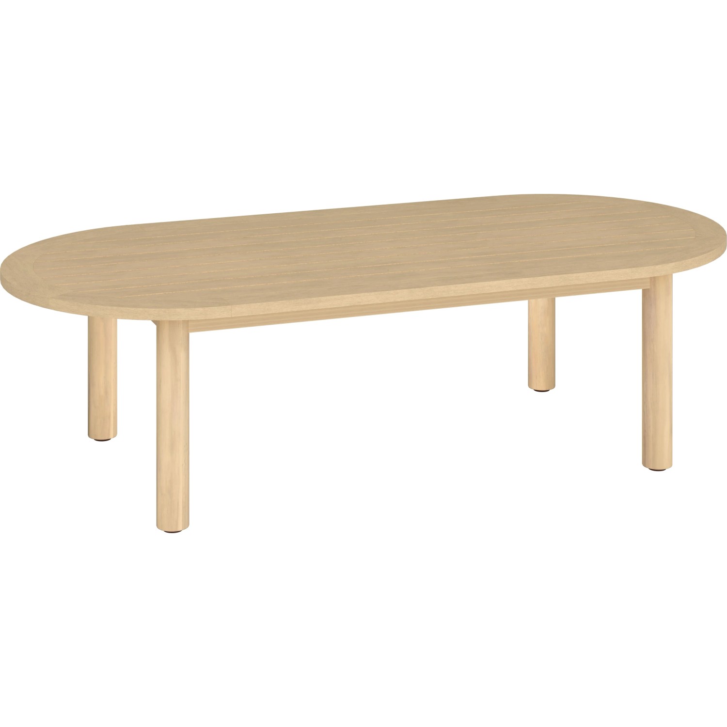 Beiger Lounge-Tisch aus Akazienholz, Teil der modularen Gartenlounge Waldport.