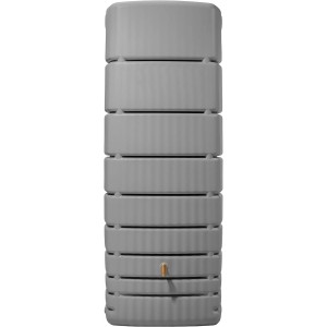 4rain Wandtank Slim, 650 Liter, Steingrau. Schlanke Regentonne mit Auslaufhahn für die Gartenbewässerung.