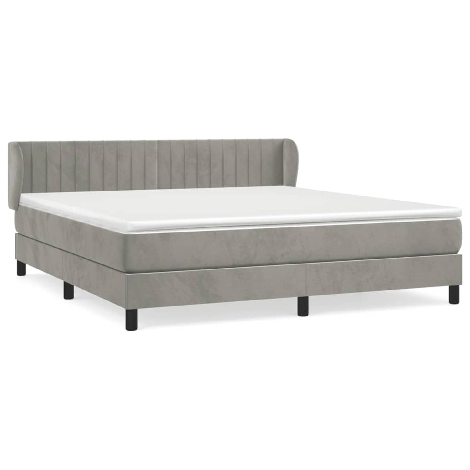 vidaXL Boxspringbett mit Matratze Hellgrau 180x200 cm Samt1372382 günstig online kaufen