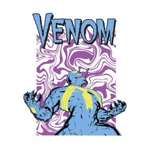 Komar Wandbild Marvel Venom Colourful Scream 50 cm x 70 cm Blau