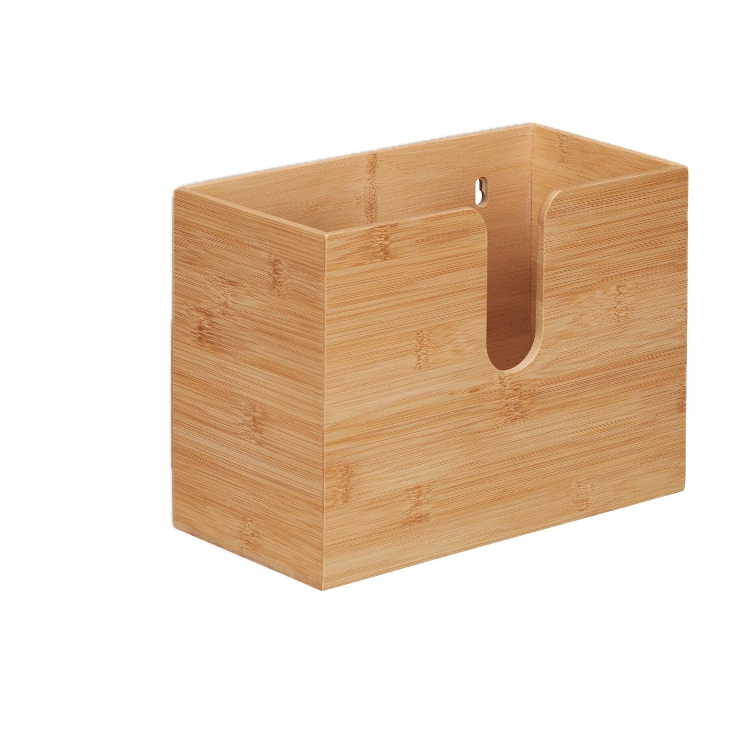 Relaxdays Papierhandtuchspender Bambus Natur Wandmontage 20 cm x 27 cm x 13 cm 0,7 kg