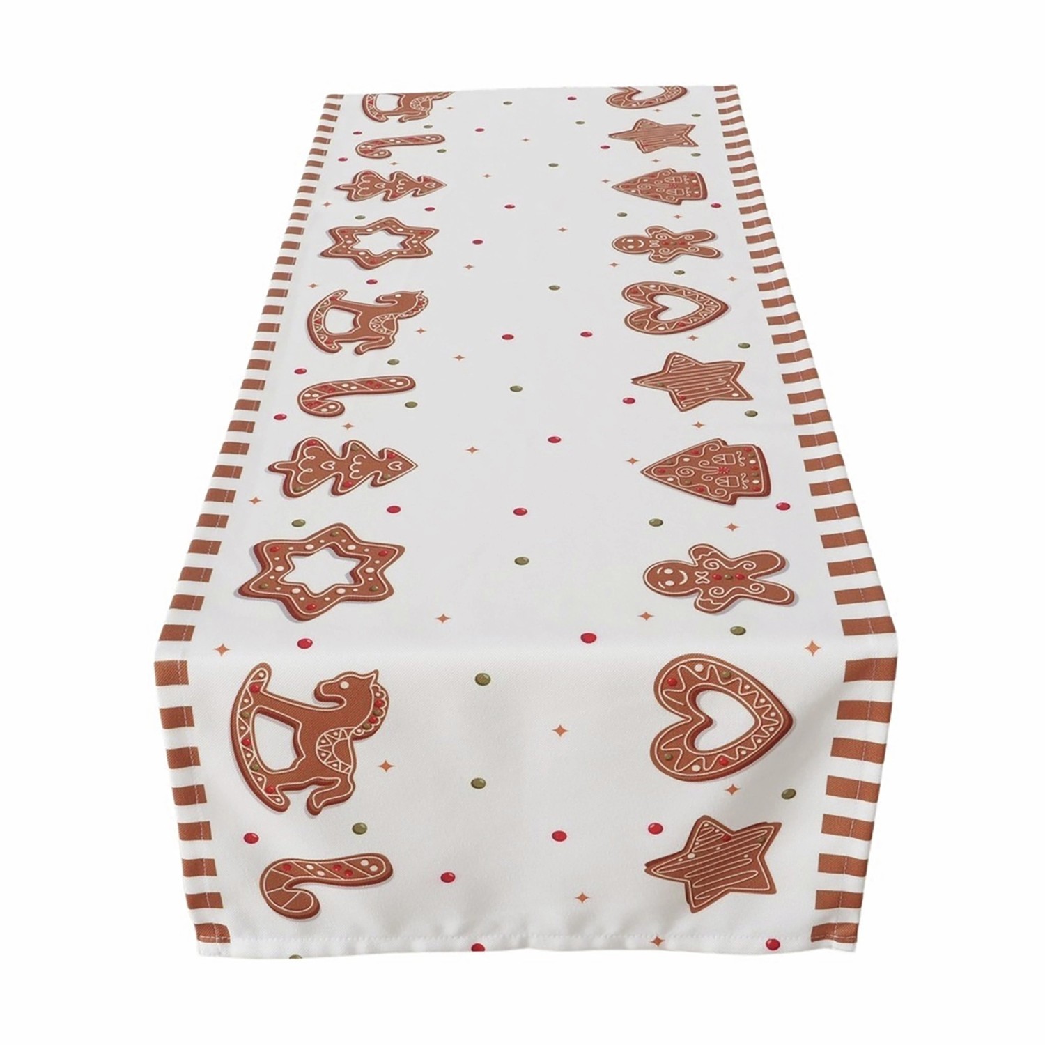 Boltze Tischläufer Ginger Rechteck 140 cm x 40 cm x 1 cm Braun-Weiß günstig online kaufen