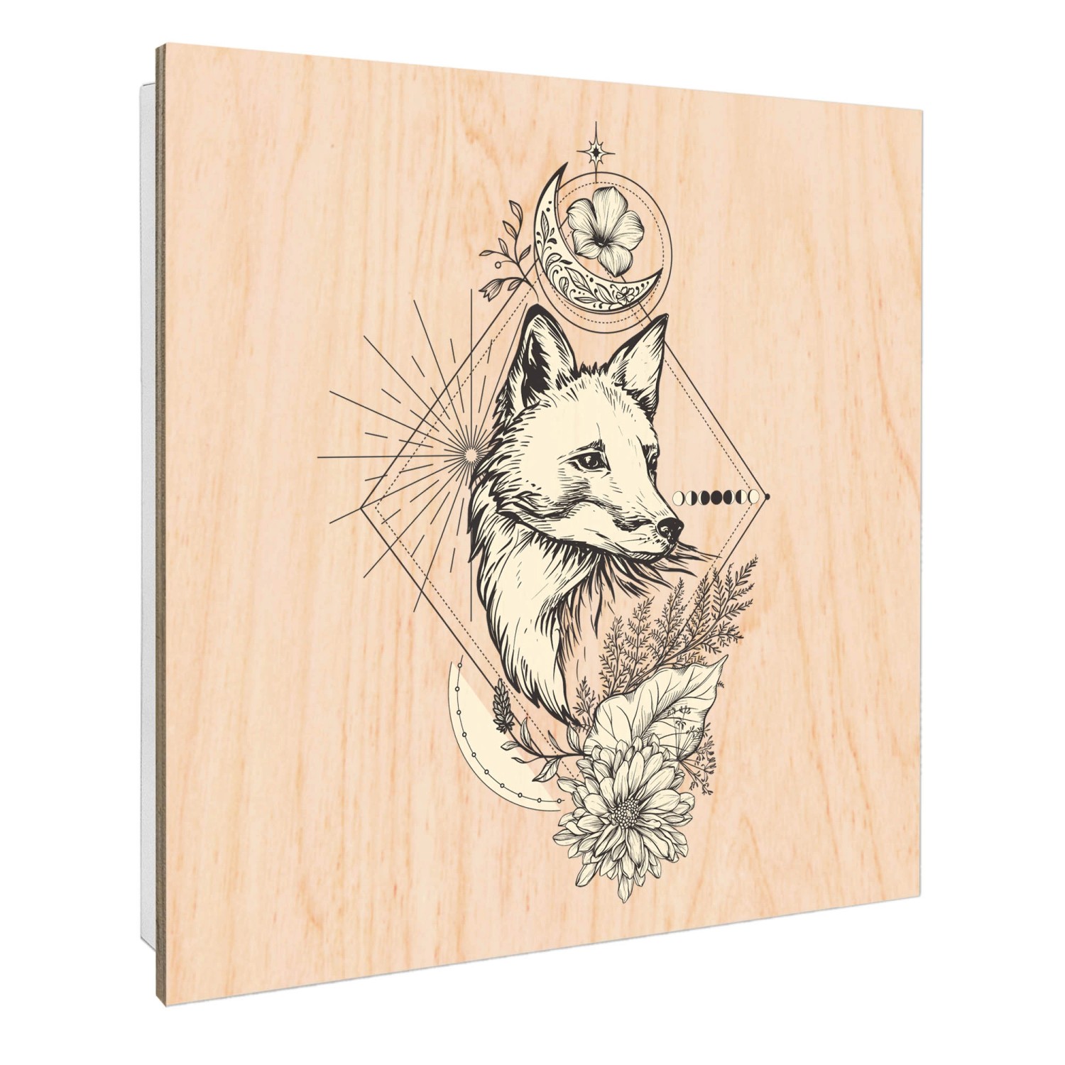 Banjado Schlüsselkasten mit Holzfront 30x30cm Weiß Scharnier Links 50 Haken günstig online kaufen