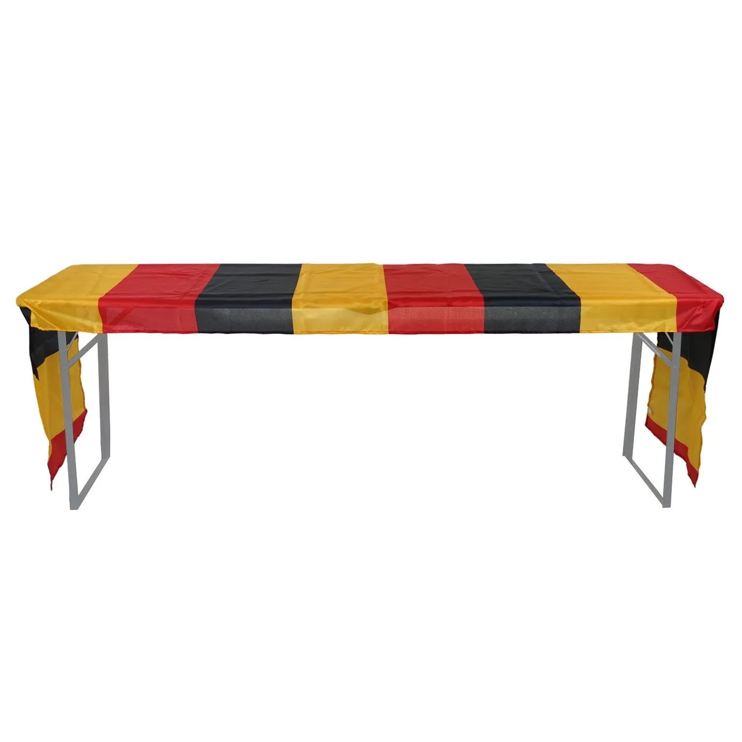 MCW Tischdecke für Bierzeltgarnitur, Deutschlandfarben Schwarz-Rot-Gold, 360x73cm, Polyester.