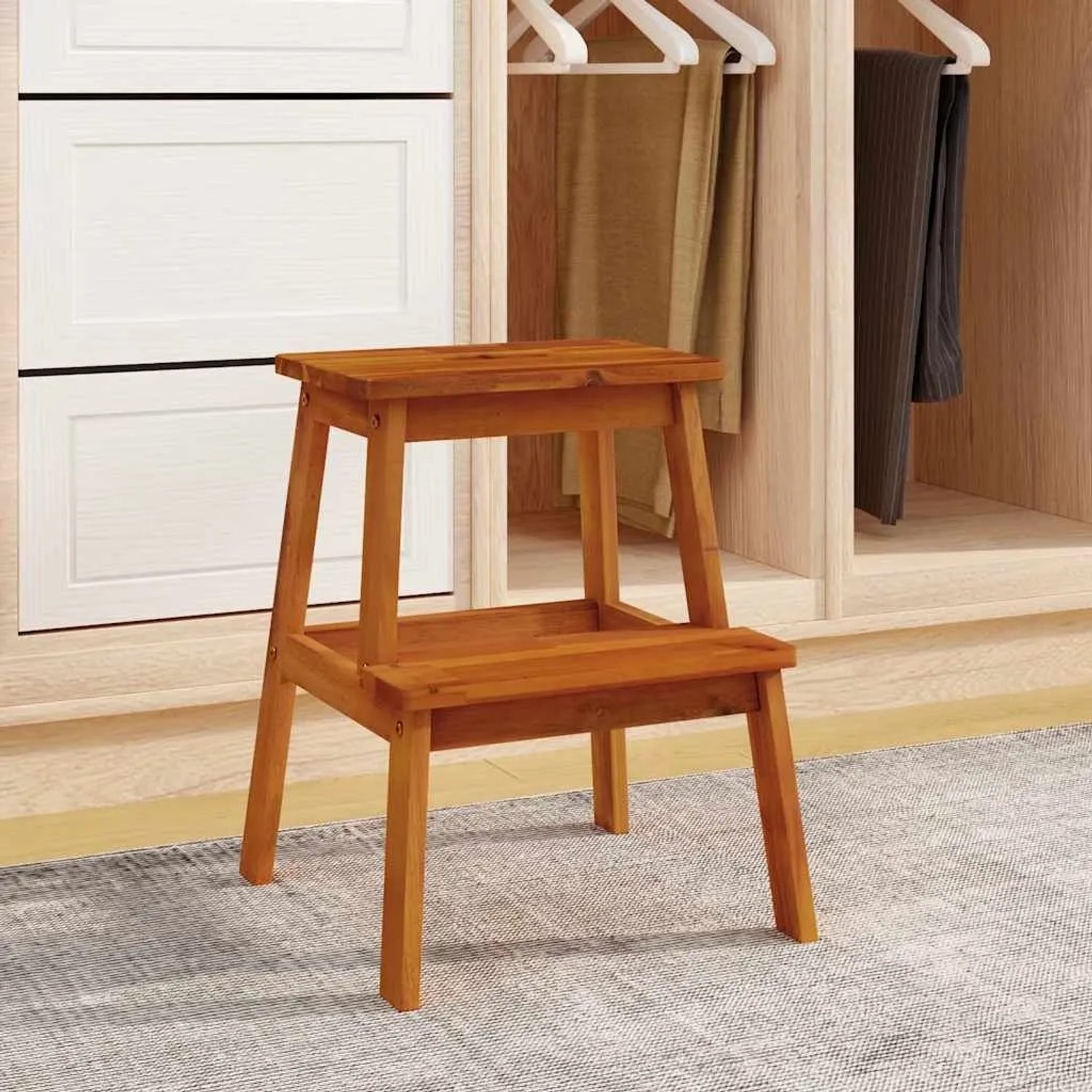 vidaXL Tritthocker mit 2 Stufen 40x38x50 cm Massivholz Akazie 153333_3