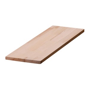 Unbehandelte Leimholzplatte Buche, 200x50x1,8 cm, ideal für Regalböden und Möbelbau.