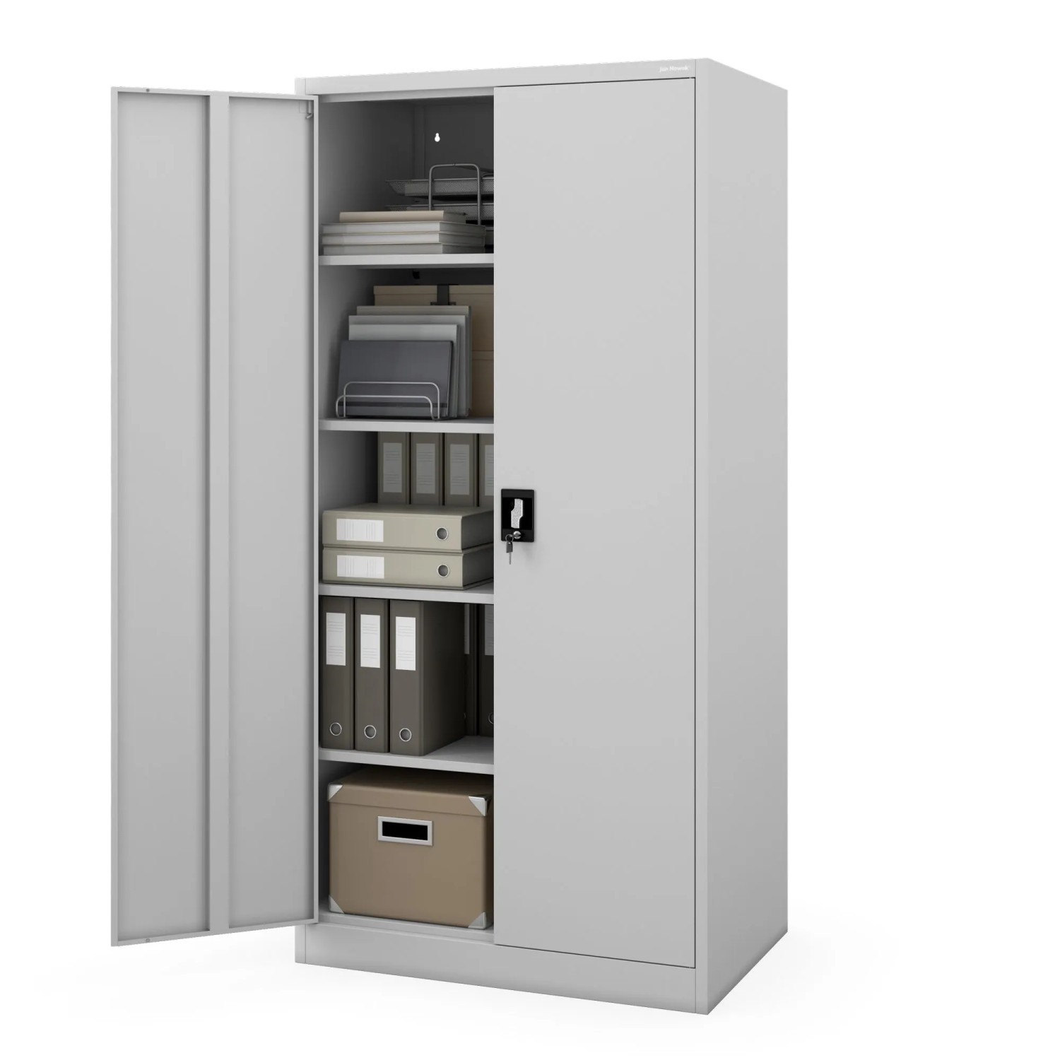 JAN NOWAK Metallschrank für Büro und Werkstatt JAN D600 185 x 90 x 60 cm Grau_4