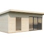 Palmako Gartenhaus Andrea Slide Plus, naturbelassen, mit Schiebetüren und Fenster. Holz-Gartenhaus.
