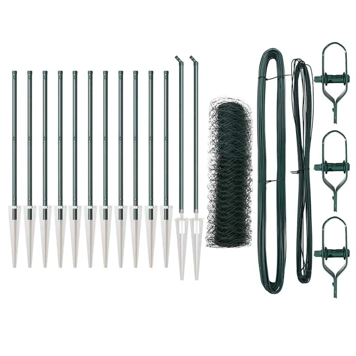 vidaXL Zaunpfosten Grün 25 x 0,8 m 36 mm Netz Stahl und PVC 3353092 günstig online kaufen