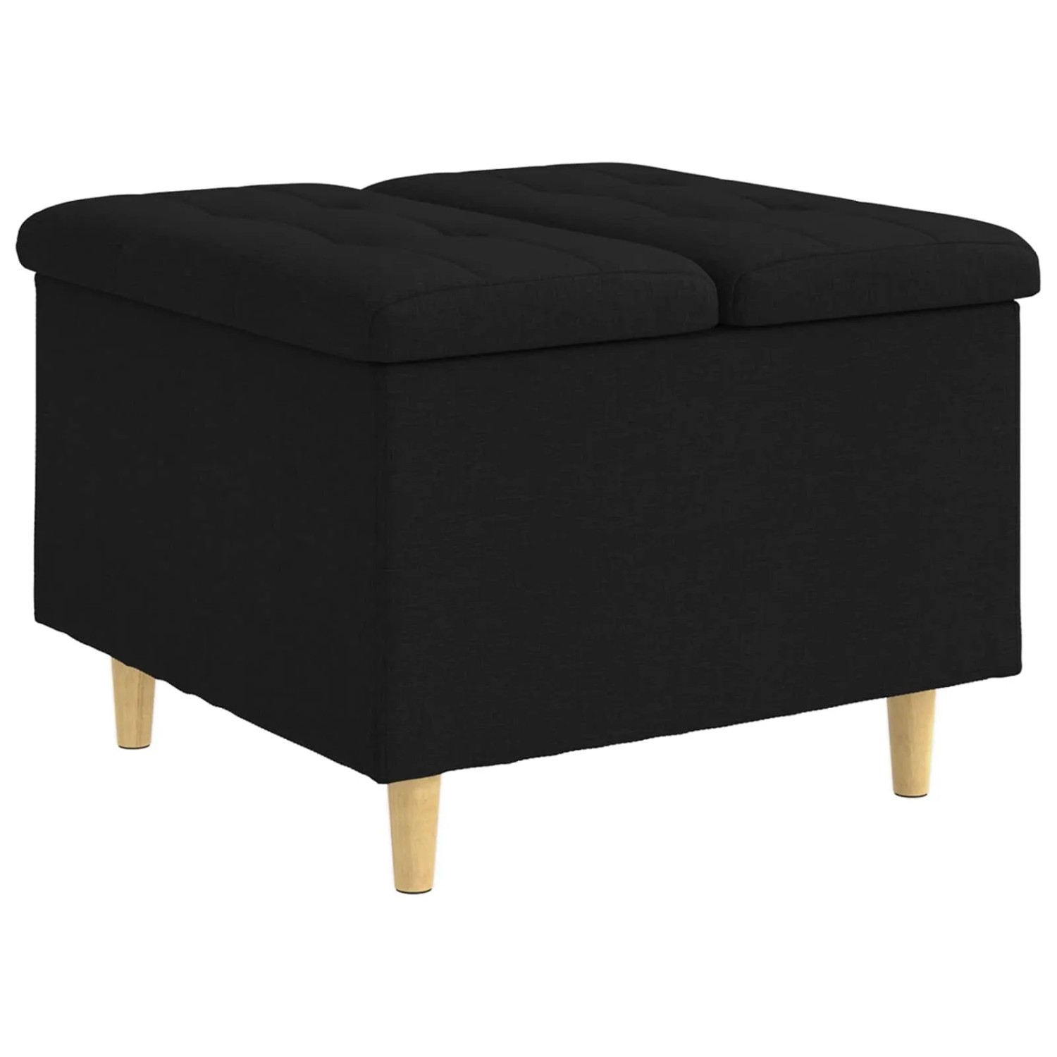 vidaXL Aufbewahrungsottomane mit Kissen Schwarz 60 x 60 x 45 cm Stoff 876820