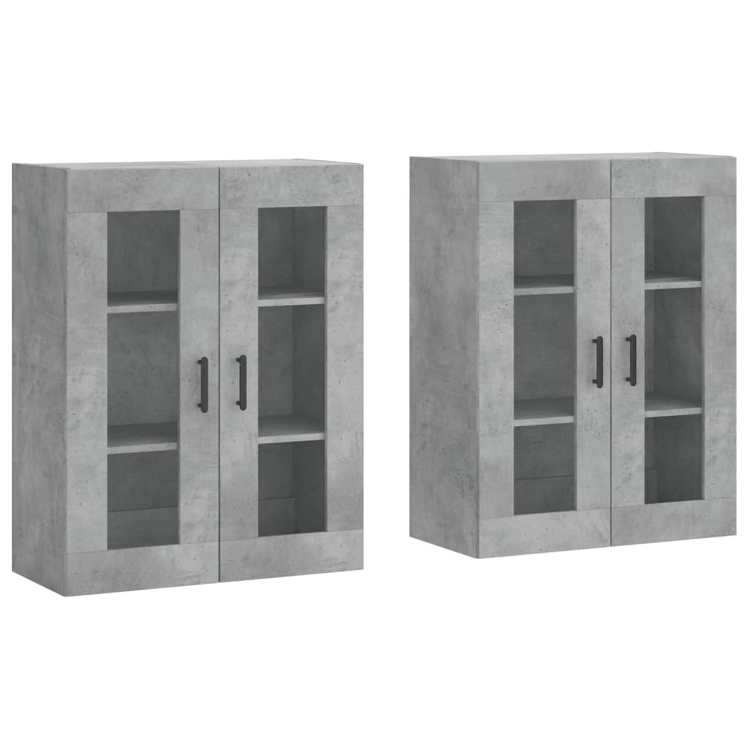 vidaXL Wandschränke 2 Stk Betongrau Holzwerkstoff 3197949 günstig online kaufen