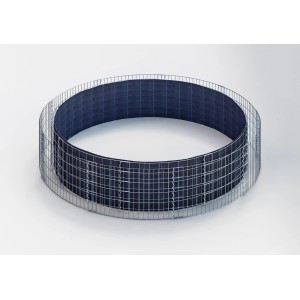 Rundes Gabiona Gabionen-Hochbeet, Drahtgitter, 50 cm hoch, Durchmesser 262 cm.