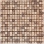 Mosaikmatte aus Naturstein Travertin Beige, getrommelt, 30x30 cm. Ideal für Wand- und Bodengestaltung.