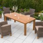 Merxx Gartenmöbel-Set Toskana, 9-teilig, mit Akazientisch und Polyrattan-Sesseln.