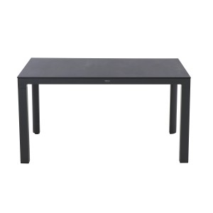 Rechteckiger, anthrazitfarbener Siena Garden Gartentisch Silva aus Ferrostone, 90x137,5 cm.