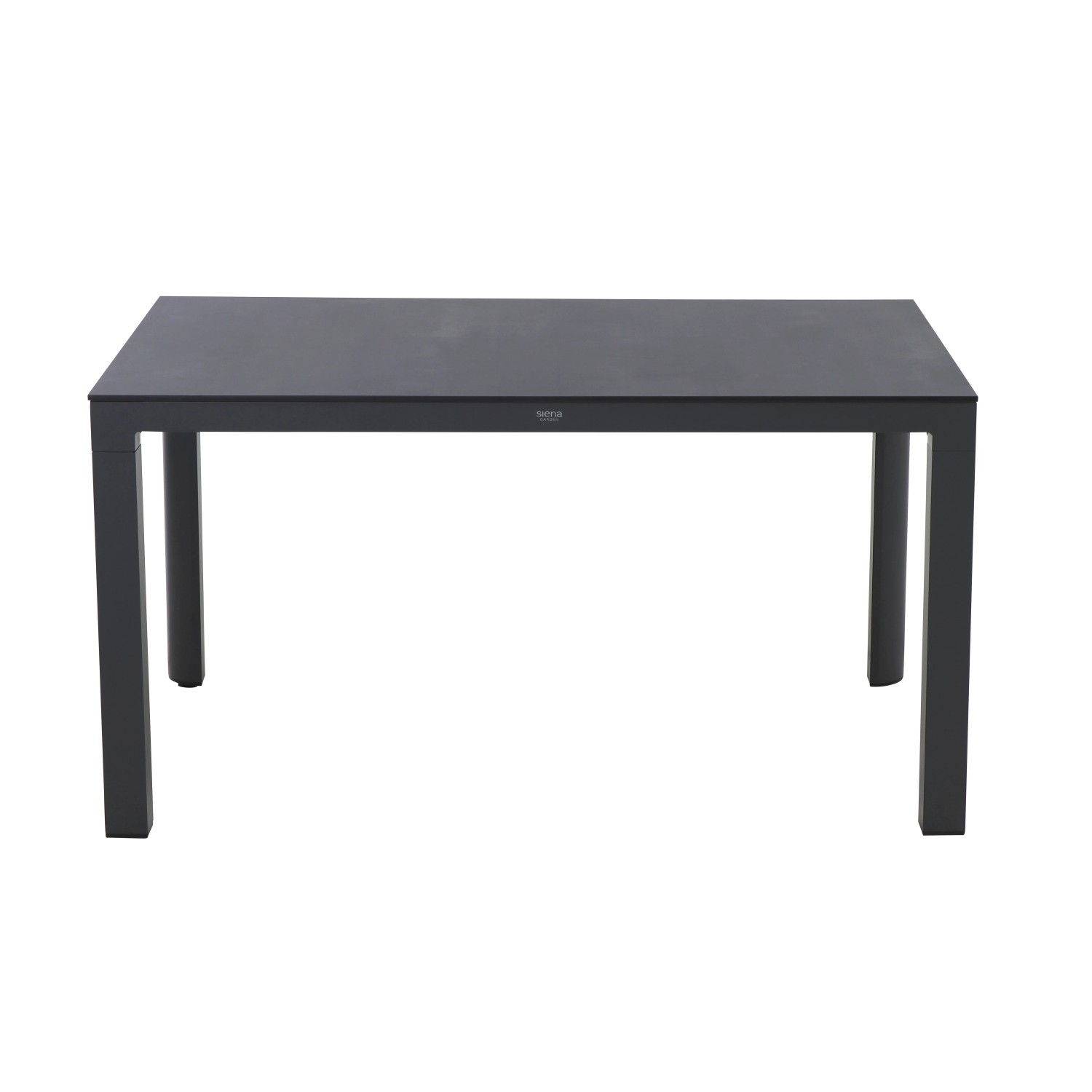 Rechteckiger, anthrazitfarbener Siena Garden Gartentisch Silva aus Ferrostone, 90x137,5 cm.