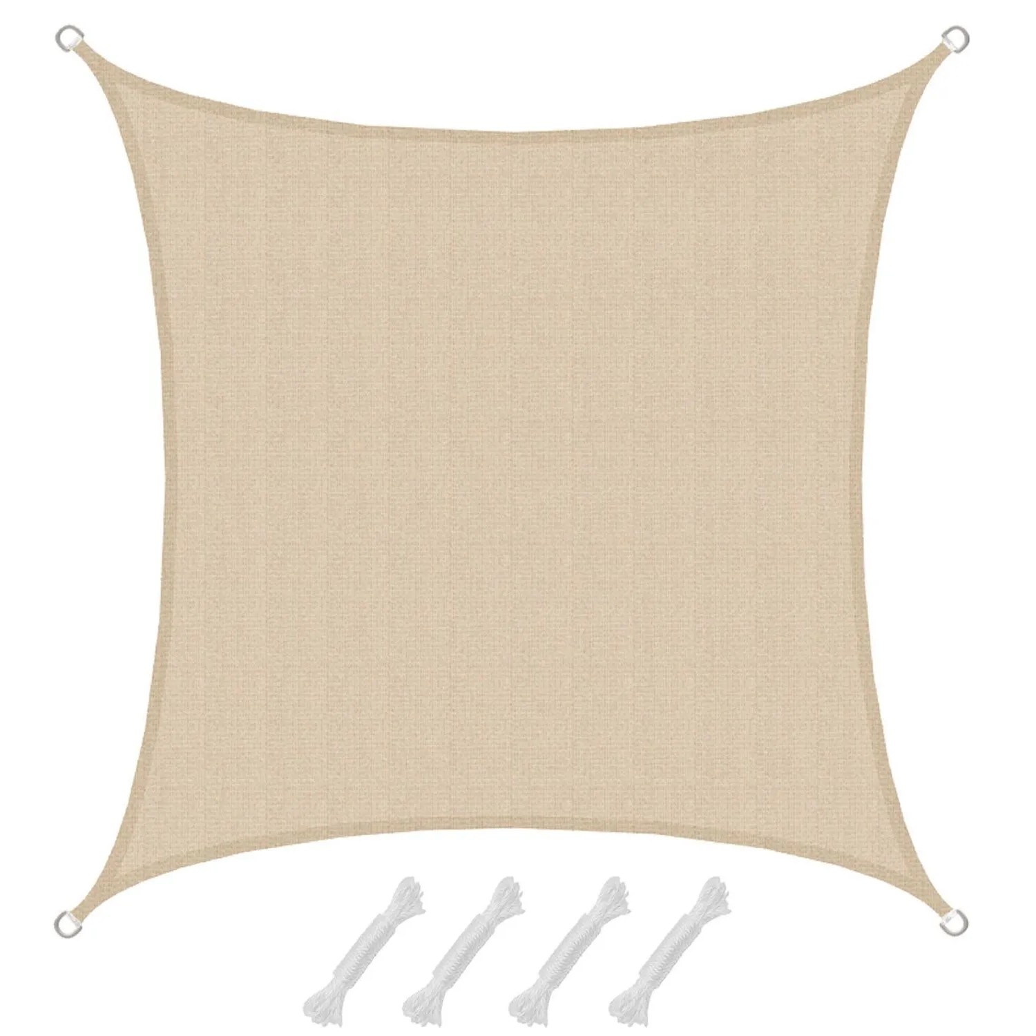 AMANKA HDPE Sonnensegel - 2 x 2 m Quadratisch Beige