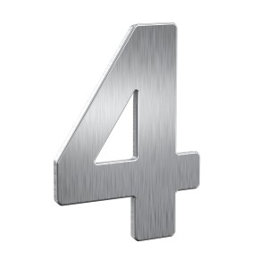 Edelstahl Hausnummer 4 von Basi, passend für jeden Eingangsbereich.